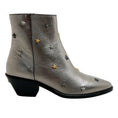 Load image into Gallery viewer, Zadig & Voltaire Silver Metallic Booties with Star Studs
