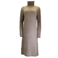 Load image into Gallery viewer, Joseph Taupe Long Sleeved Turtleneck Cashmere Knit Midi Dress
