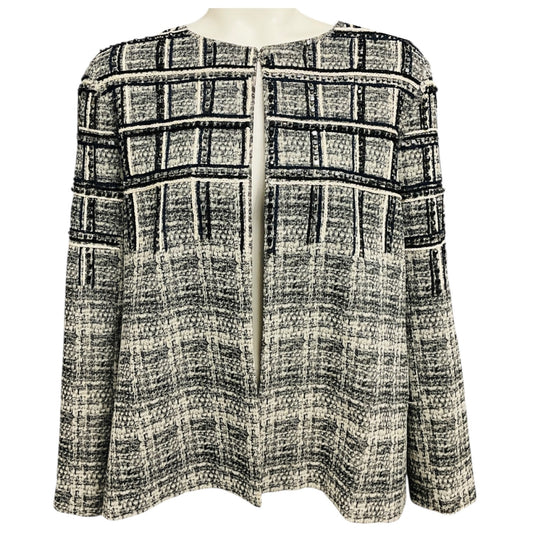 Lela Rose Grey / Ivory / Black Embellished and Embroidered Jacket