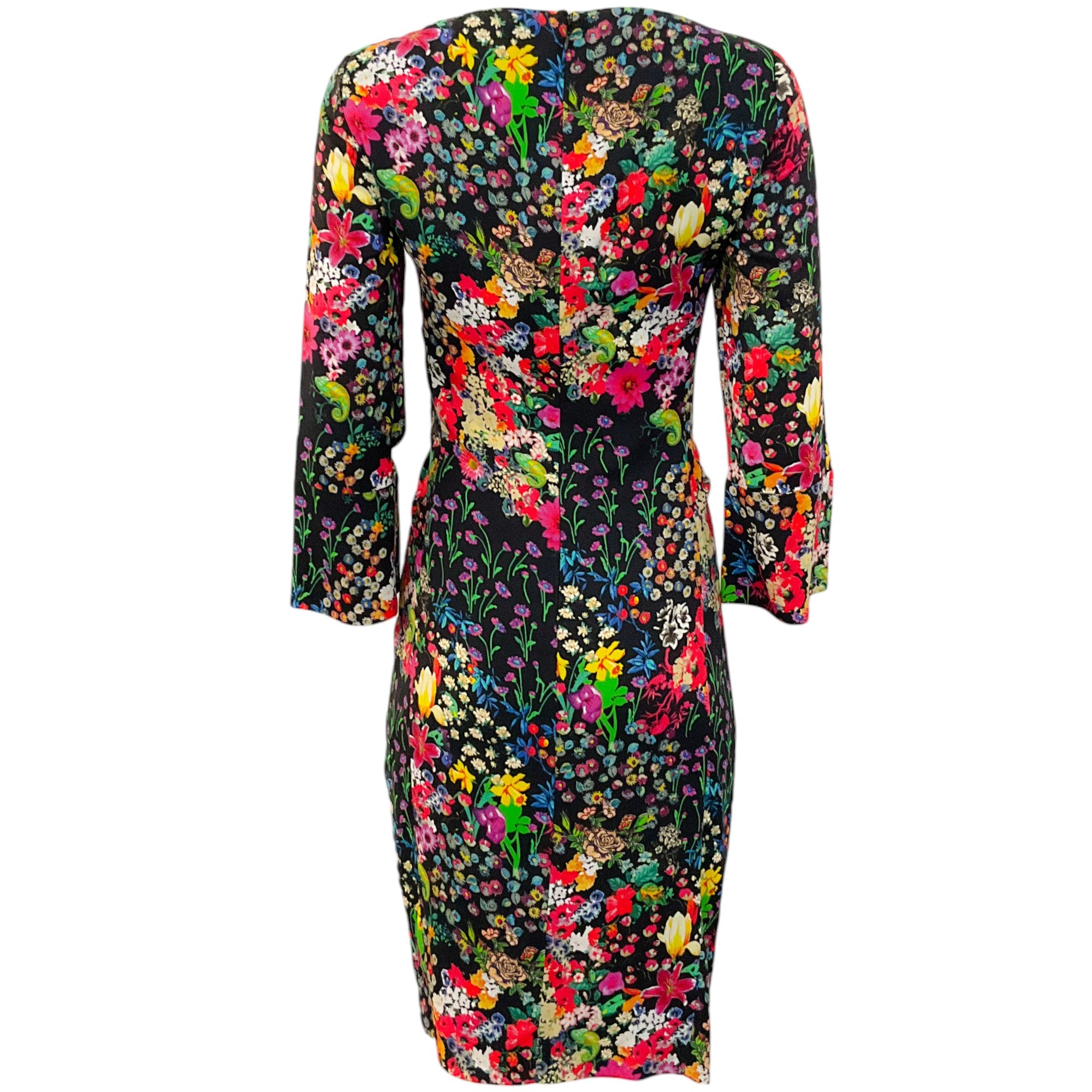 Etro Black Multi Floral Ruched Dress