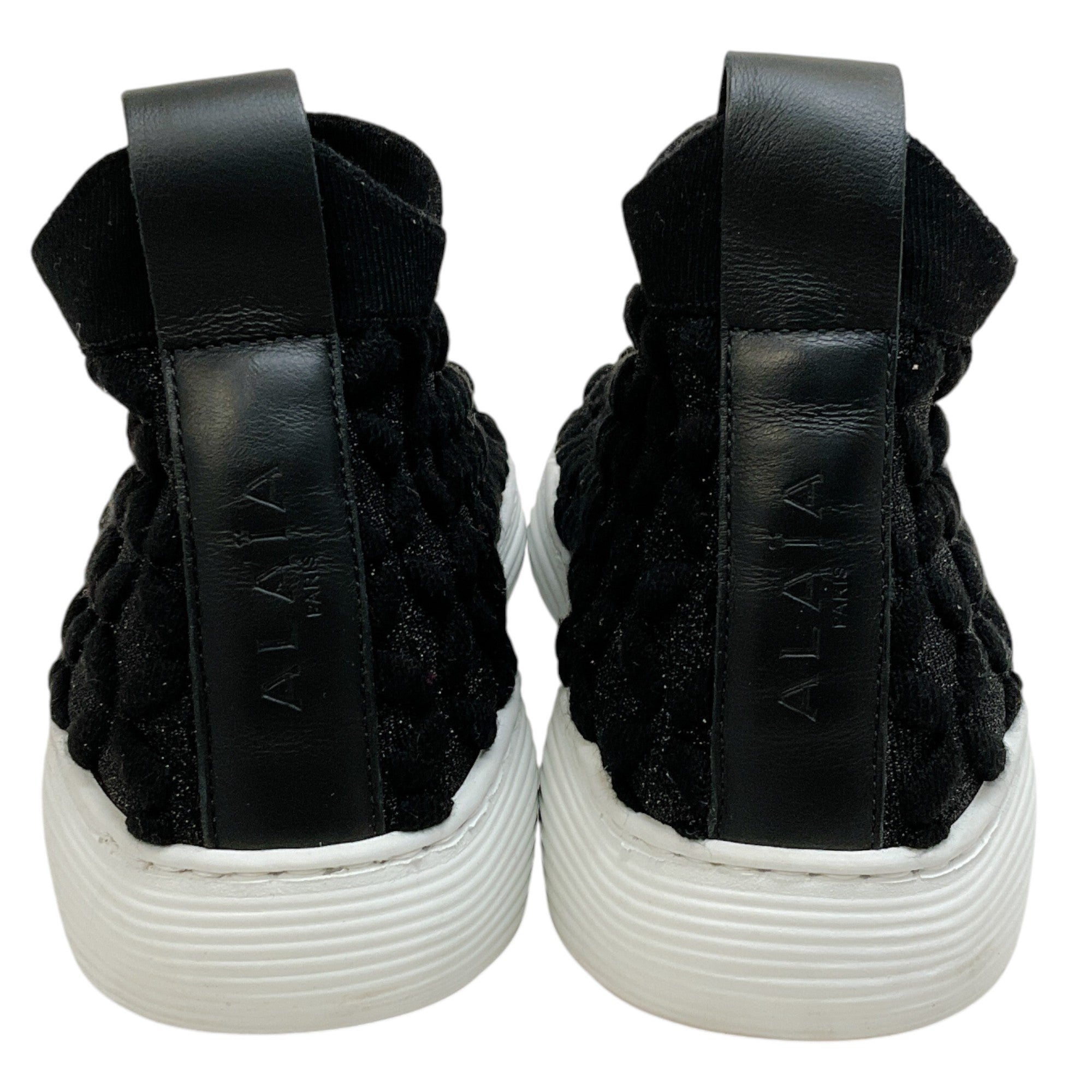 Alaia Black Knit Petal Pull On Sneakers