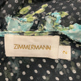 Load image into Gallery viewer, Zimmermann Black / Light Blue Multi Floral Printed Ruffled Sheer Silk Chiffon Wrap Dress
