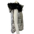 Load image into Gallery viewer, Philipp Plein Silver Puffer Vest with Black Fox Trimmed Removable Hood
