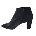 Load image into Gallery viewer, Longchamp Black Star Studded Pointed Toe Leather Ankle Boots
