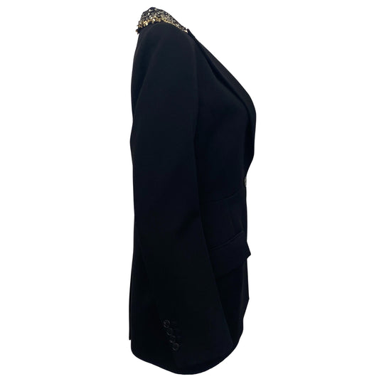 Givenchy Black Wool Blazer with Gold / Silver Sequined Collar