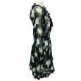 Load image into Gallery viewer, Zimmermann Black / Light Blue Multi Floral Printed Ruffled Sheer Silk Chiffon Wrap Dress
