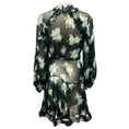 Load image into Gallery viewer, Zimmermann Black / Light Blue Multi Floral Printed Ruffled Sheer Silk Chiffon Wrap Dress
