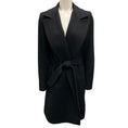 Load image into Gallery viewer, Fleurette Black Belted Cashmere Wrap Coat
