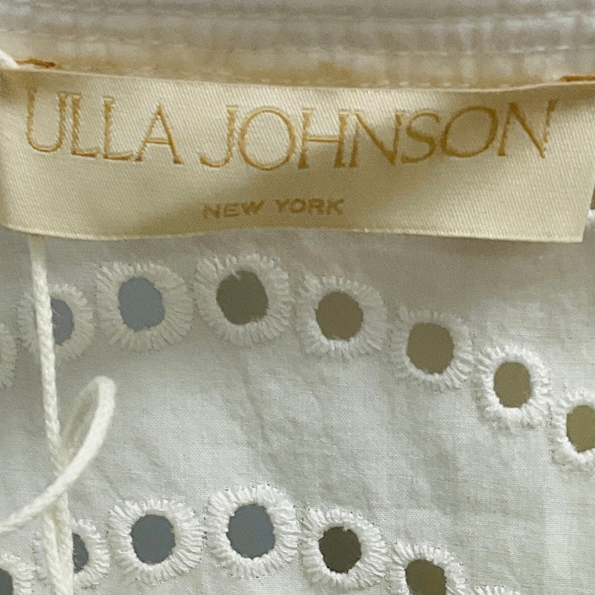Ulla Johnson Pristine White Olga Flutter Sleeve Eyelet Midi Dress