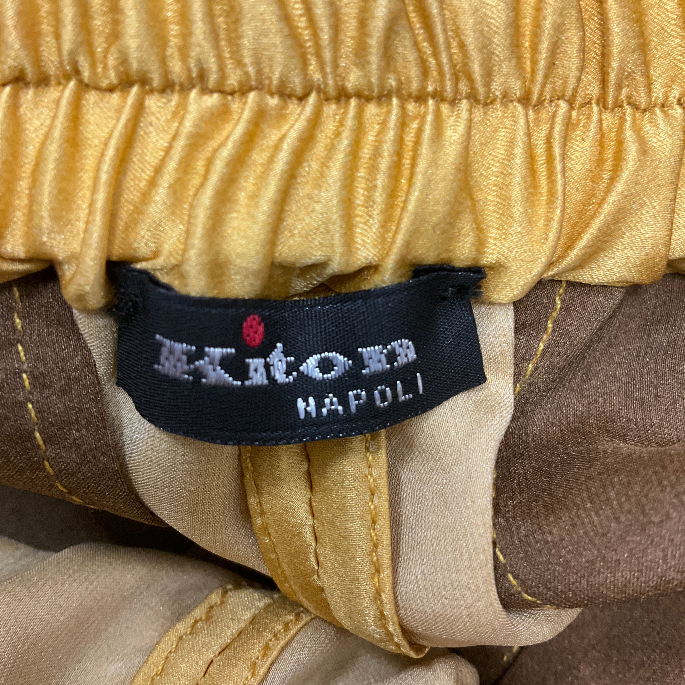 Kiton Gold / Taupe Ombre Effect Drawstring Silk Pants