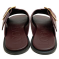 Load image into Gallery viewer, Loewe Burgundy Leather Petal Belt Flat Sandals
