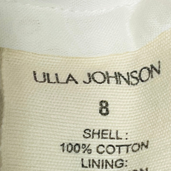 Ulla Johnson Pristine White Olga Flutter Sleeve Eyelet Midi Dress