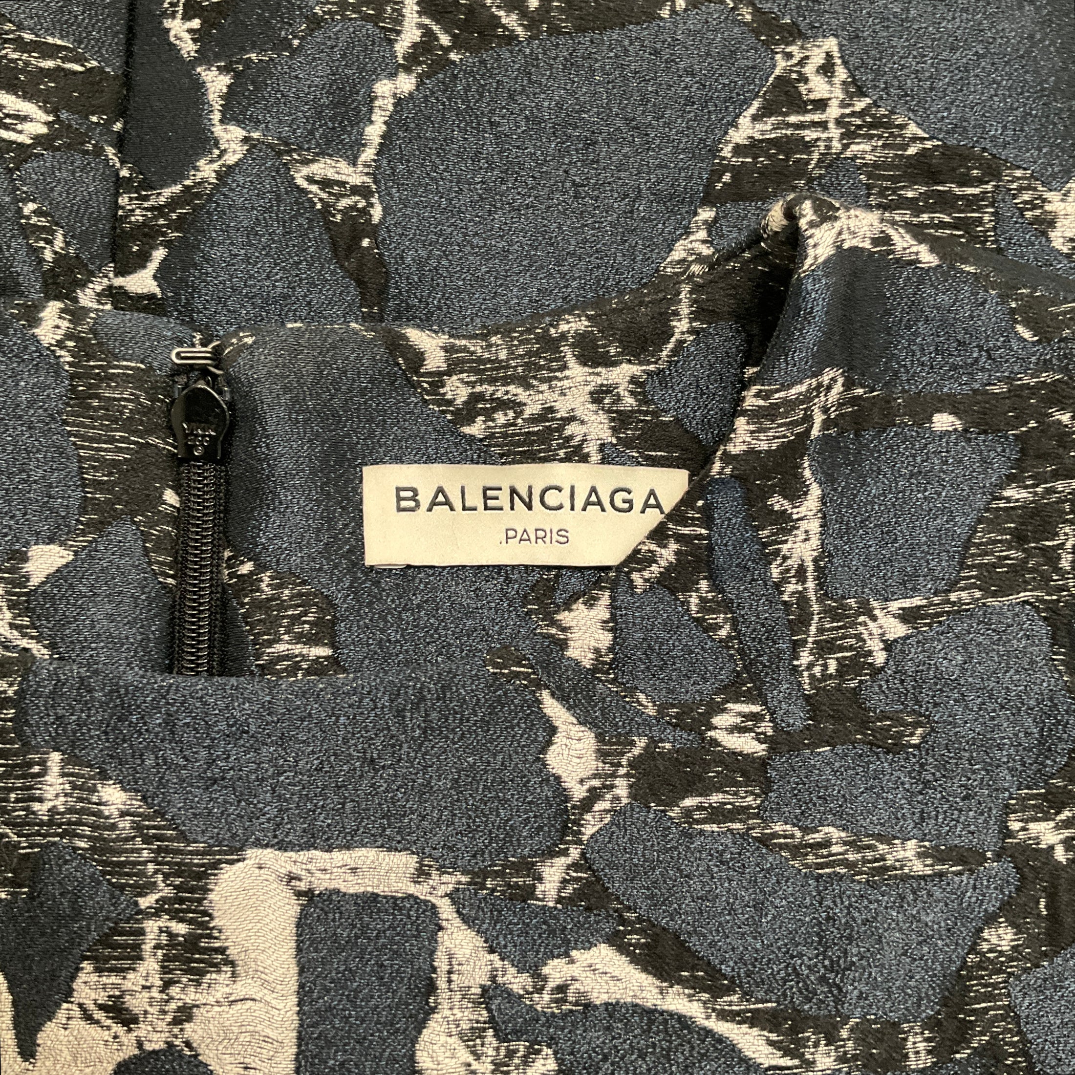 Balenciaga Blue / Black Jacquard Dress