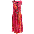 Load image into Gallery viewer, Class Roberto Cavalli Magenta / Orange Multi Print Sleeveless Dress
