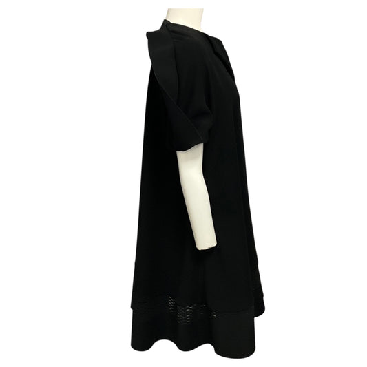 Balenciaga Black Short Sleeved A-Line Dress with Laser Cut Detail