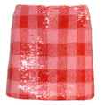 Load image into Gallery viewer, Carolina Herrera Red / Pink Sequined Checkered Mini Skirt
