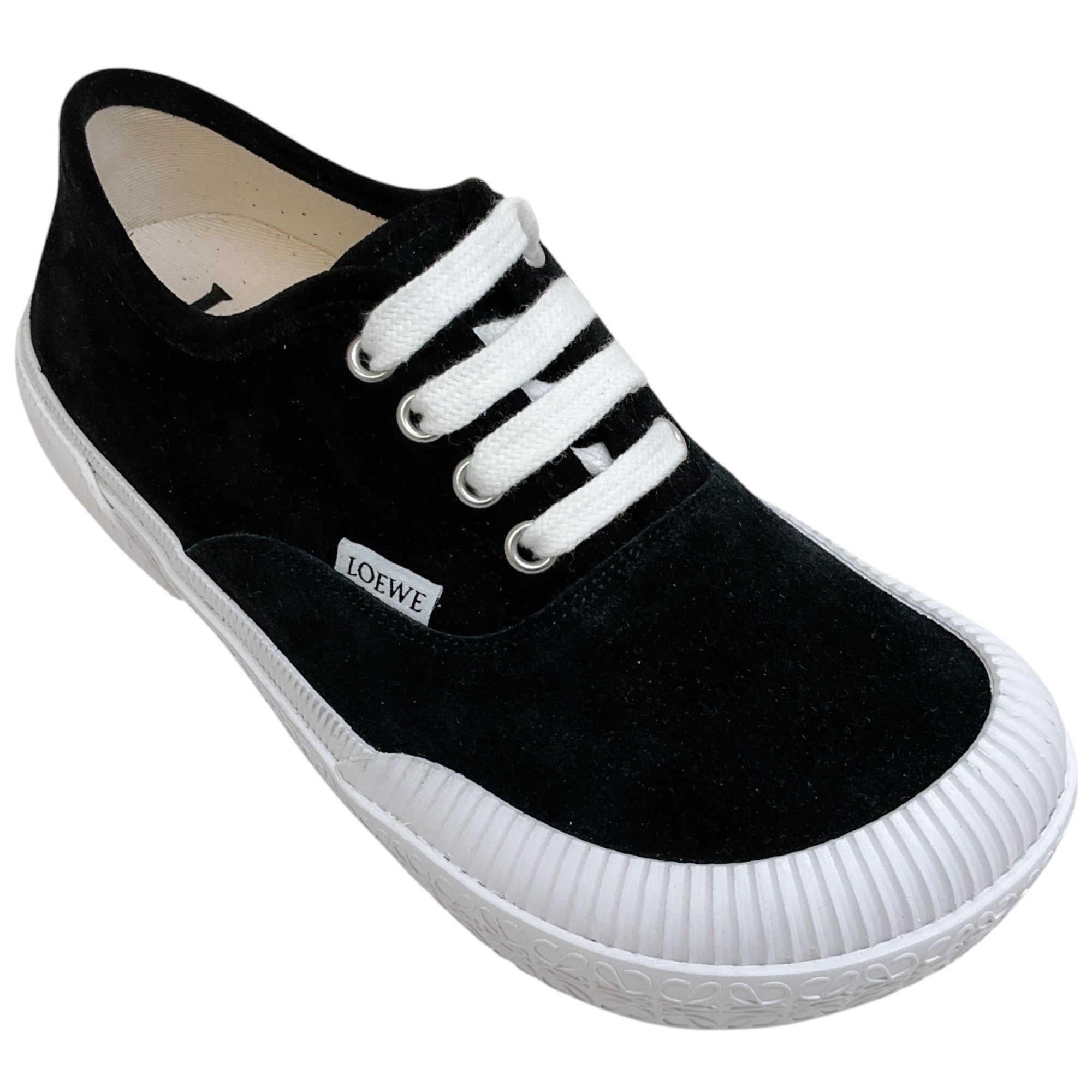 Loewe Black Suede Lace Up Sneakers
