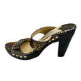 Load image into Gallery viewer, Jimmy Choo Metallic Multi Snake Print Wooden Heel Sandals
