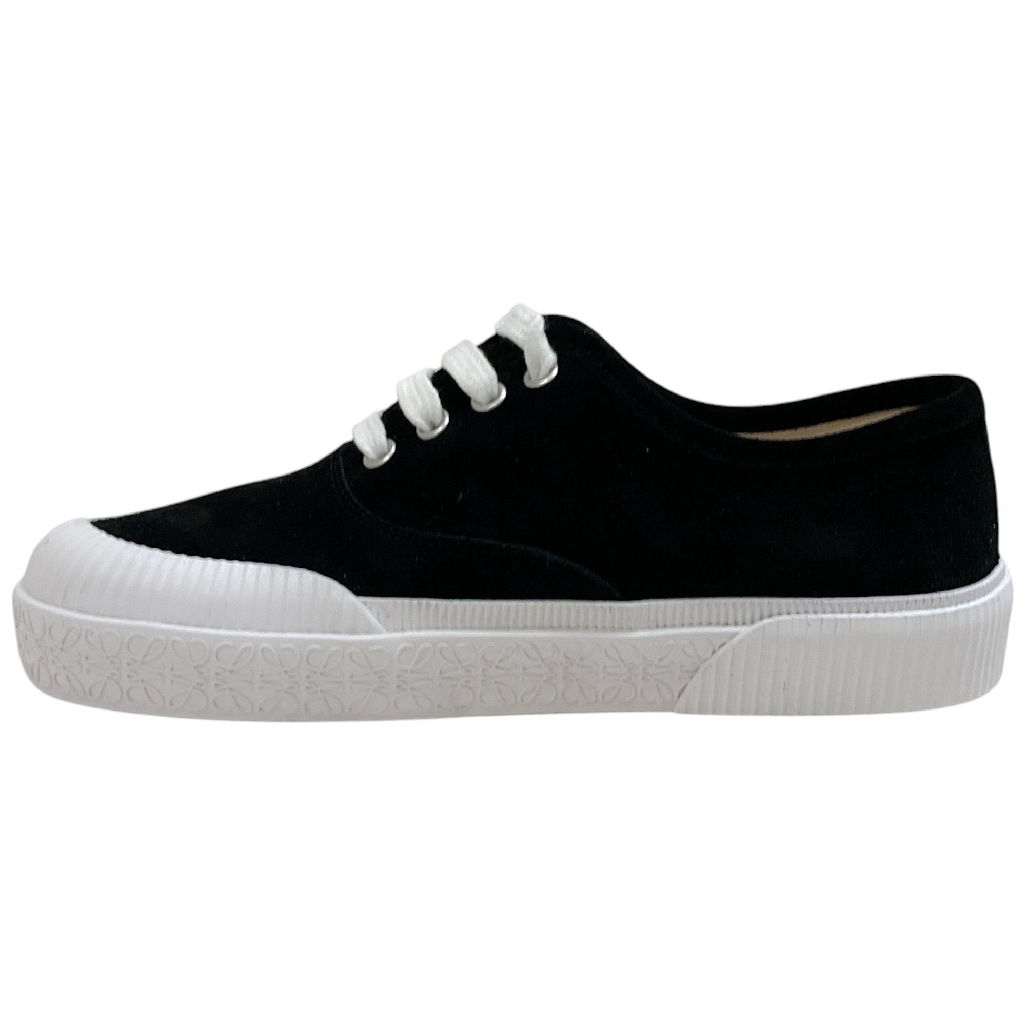Loewe Black Suede Lace Up Sneakers
