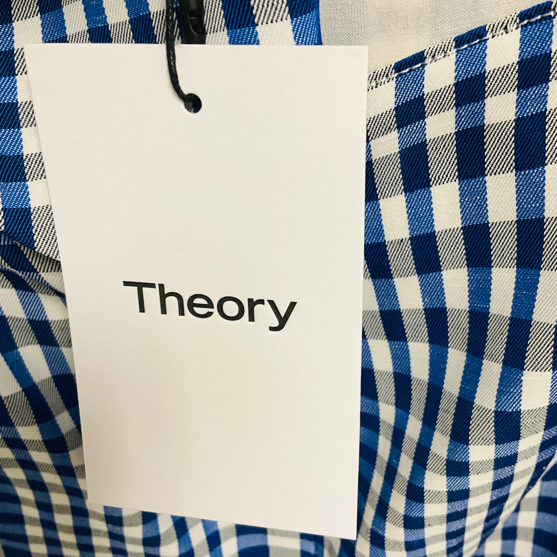 Theory Blue Multi Dillon Plaid Phyly Midi Dress
