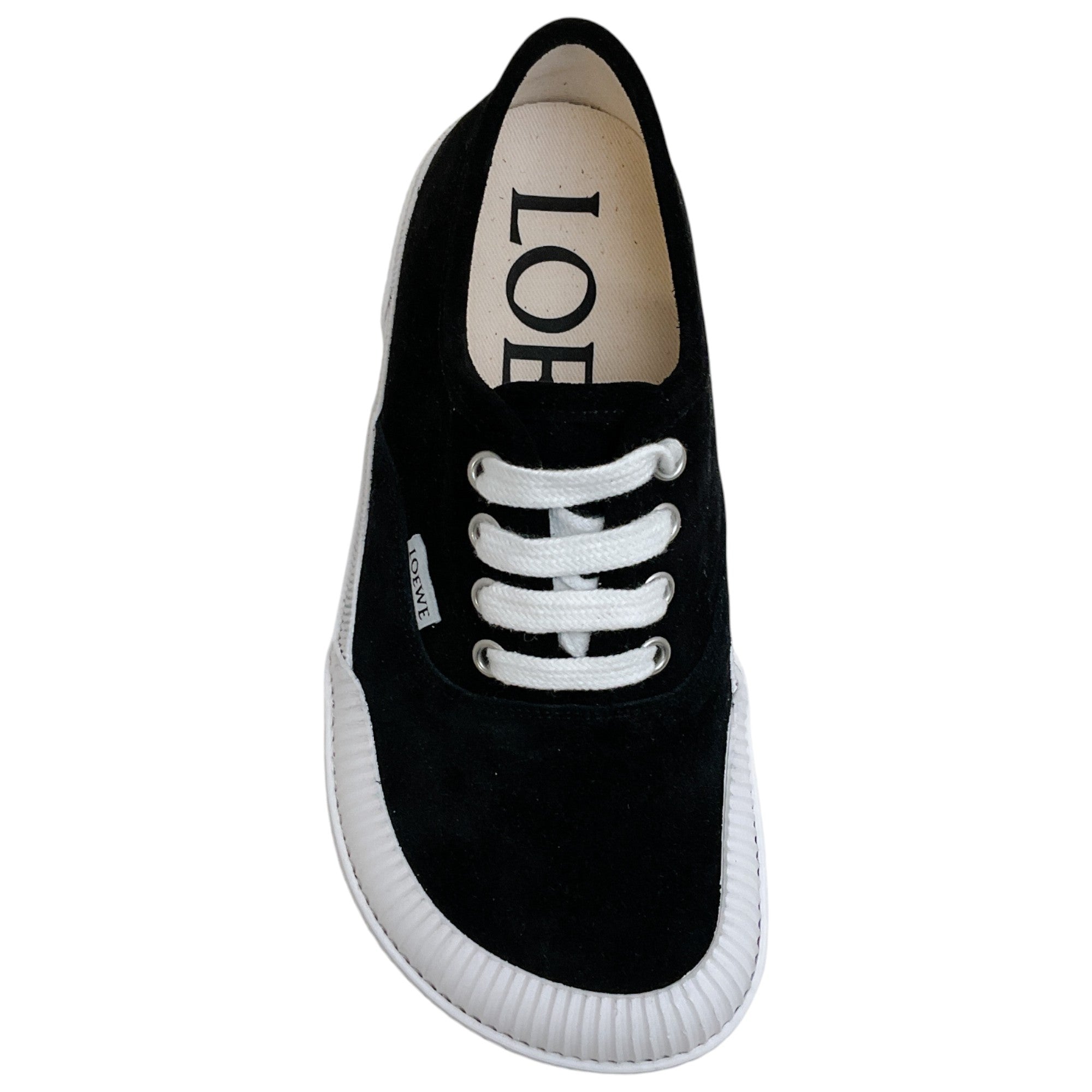 Loewe Black Suede Lace Up Sneakers