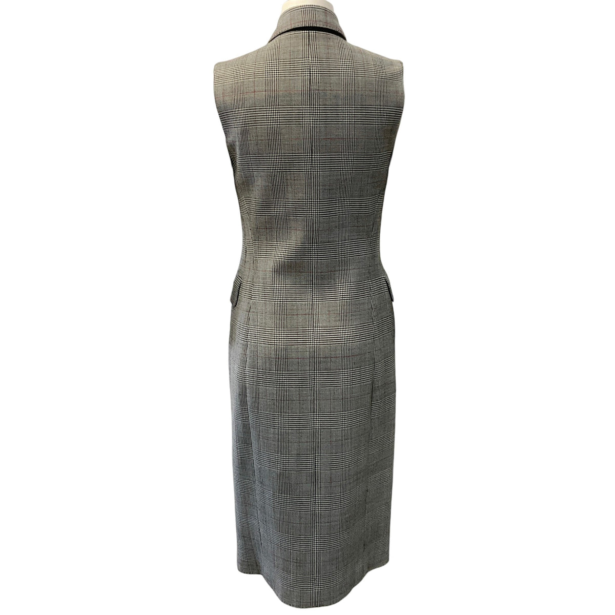 Paule Ka Black Wool Plaid Sleeveless Dress
