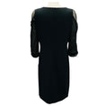 Load image into Gallery viewer, Moschino Black / Gold Chain Detail Silk Chiffon and Crepe Cocktail Dress
