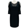 Load image into Gallery viewer, Moschino Black / Gold Chain Detail Silk Chiffon and Crepe Cocktail Dress
