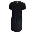 Load image into Gallery viewer, Ellery Black Gathered Short Sleeved Crepe and Silk Satin Dress
