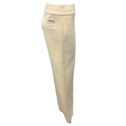 Ferragamo Ivory Drawstring Jogger Pants