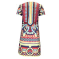 Load image into Gallery viewer, La DoubleJ Red / Blue Multi Printed Short Sleeved Cotton Mini Swing Dress
