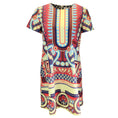 Load image into Gallery viewer, La DoubleJ Red / Blue Multi Printed Short Sleeved Cotton Mini Swing Dress
