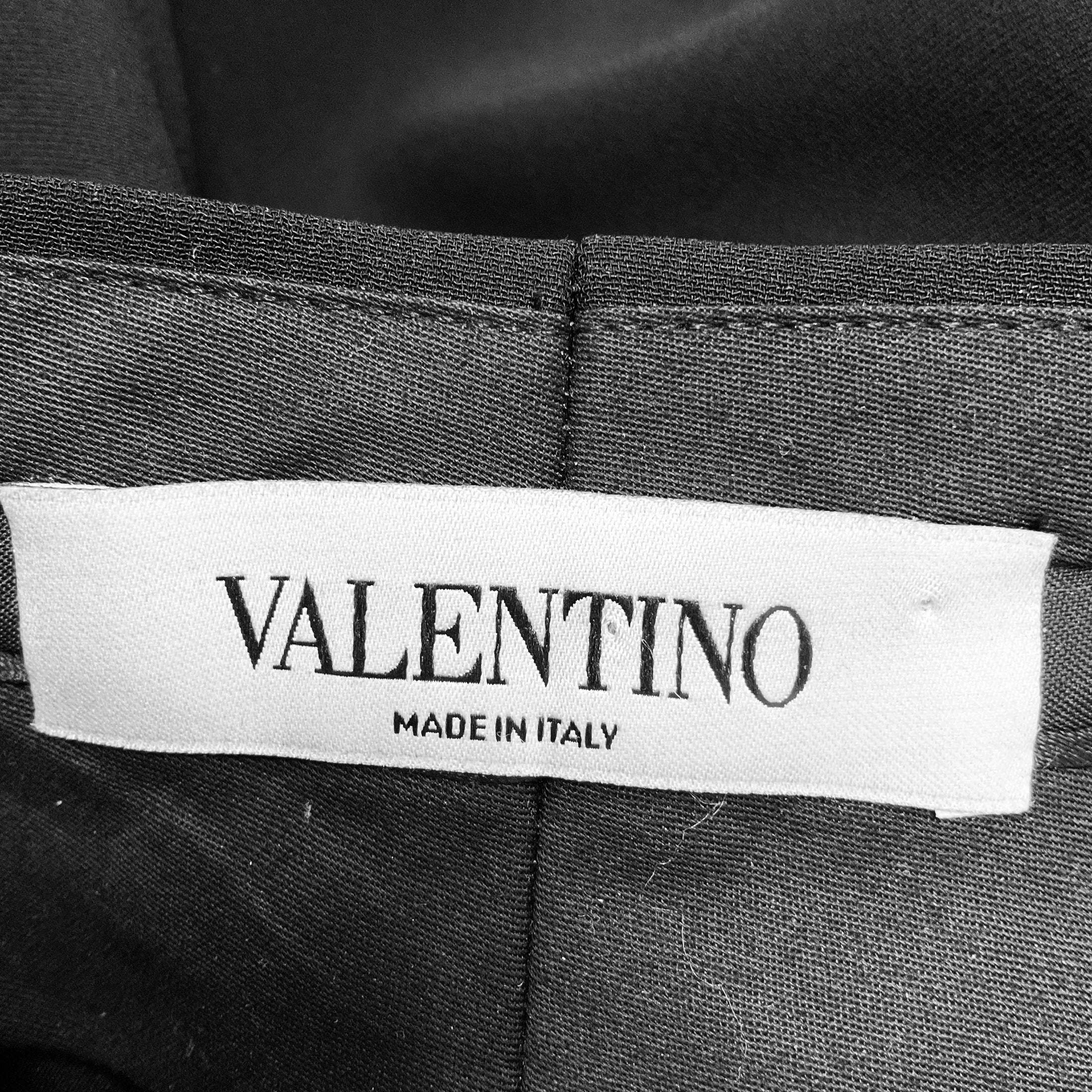 Valentino Black Silk Dress Pants / Trousers