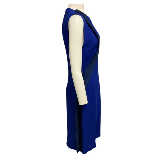 Stella McCartney Cobalt Blue Sleeveless Midi Dress with Ruffle Detail