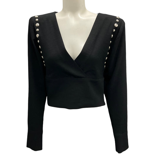 IRO Black / Silver Stud Embellished Cropped Praia Top