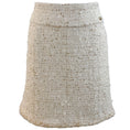 Load image into Gallery viewer, Chanel Ivory Tweed Skirt with Gold
