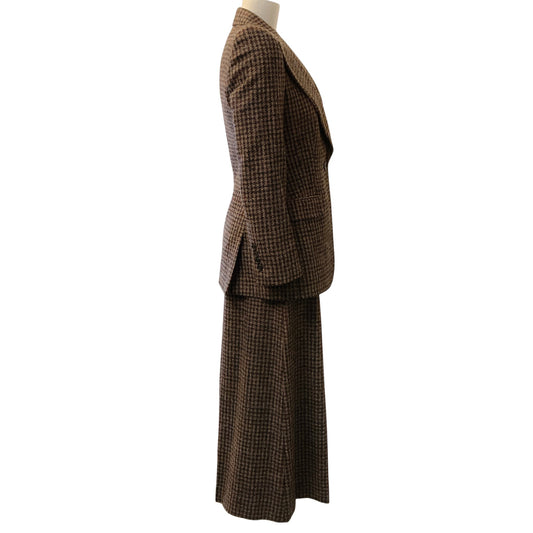 Dolce & Gabbana Brown Wool Houndstooth Suit