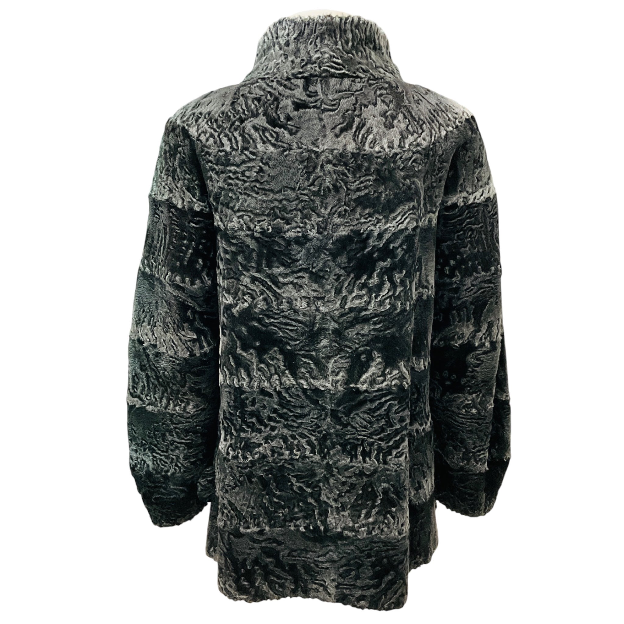 Giuliana Teso for Neiman Marcus Charcoal Grey Karakul Lamb Fur Jacket
