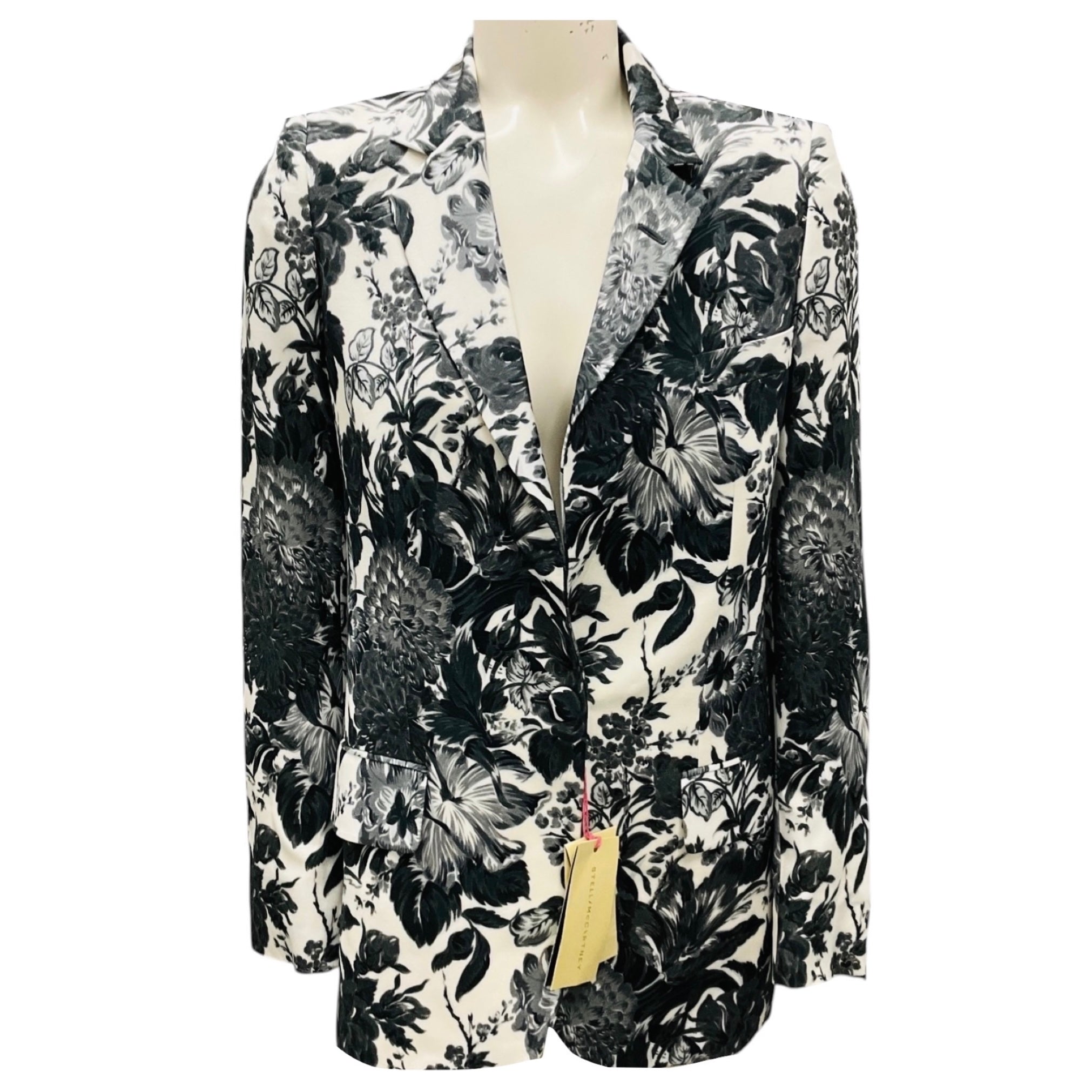 Stella McCartney Black / Grey / White Frazier Floral Print Blazer