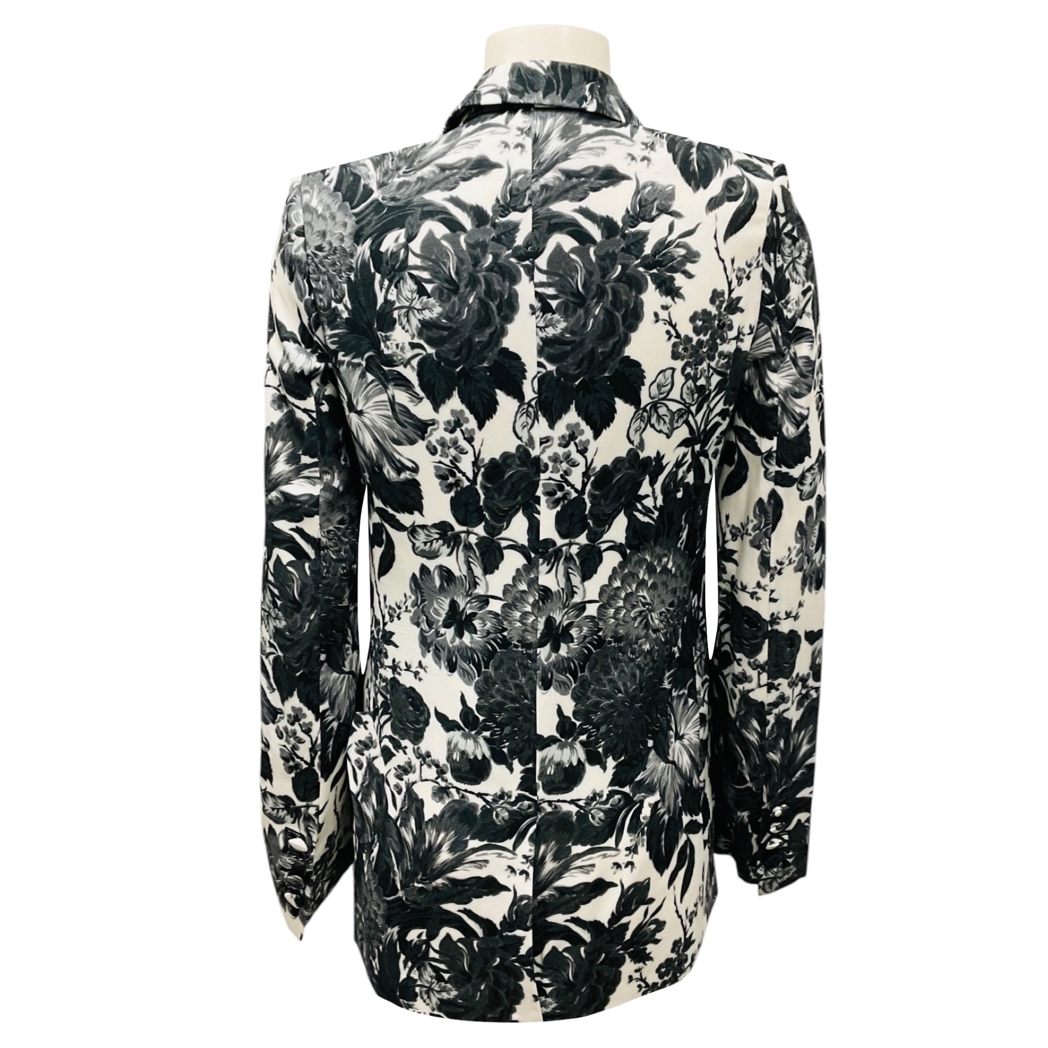 Stella McCartney Black / Grey / White Frazier Floral Print Blazer