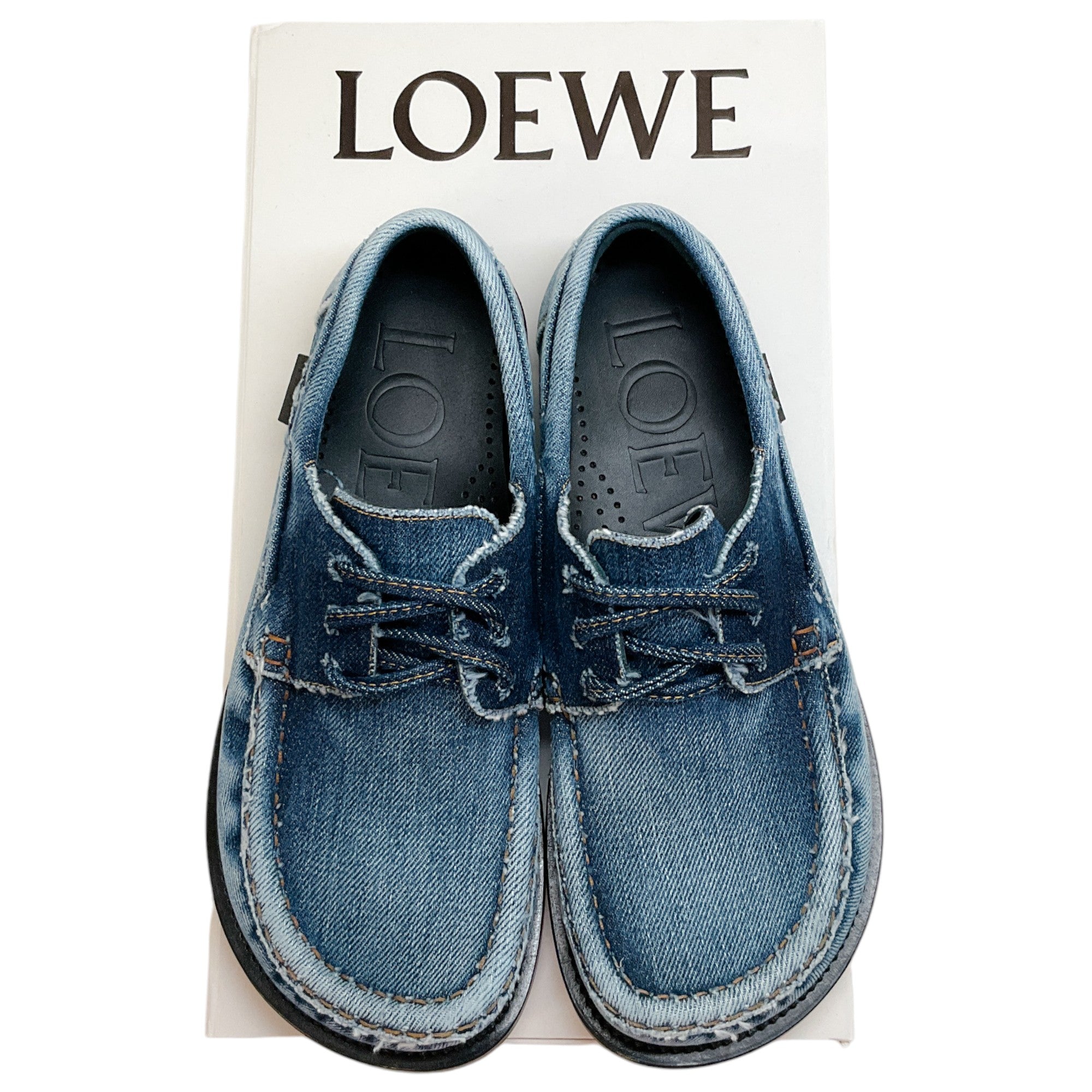 Loewe Blue Raw Denim Boat Shoes
