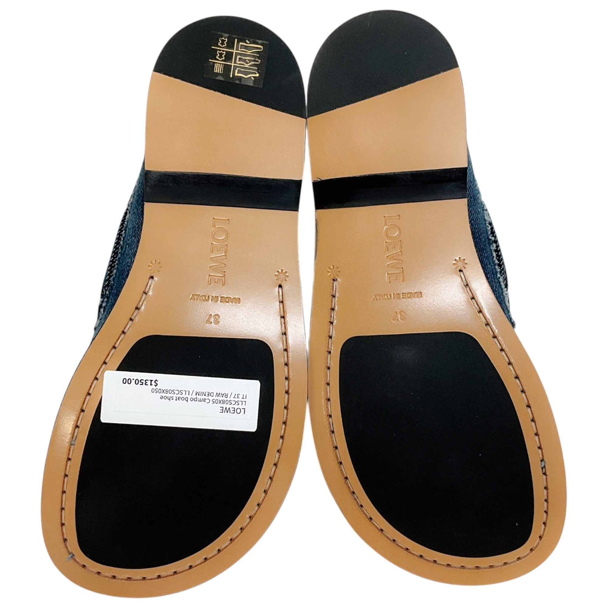 Loewe Blue Raw Denim Boat Shoes