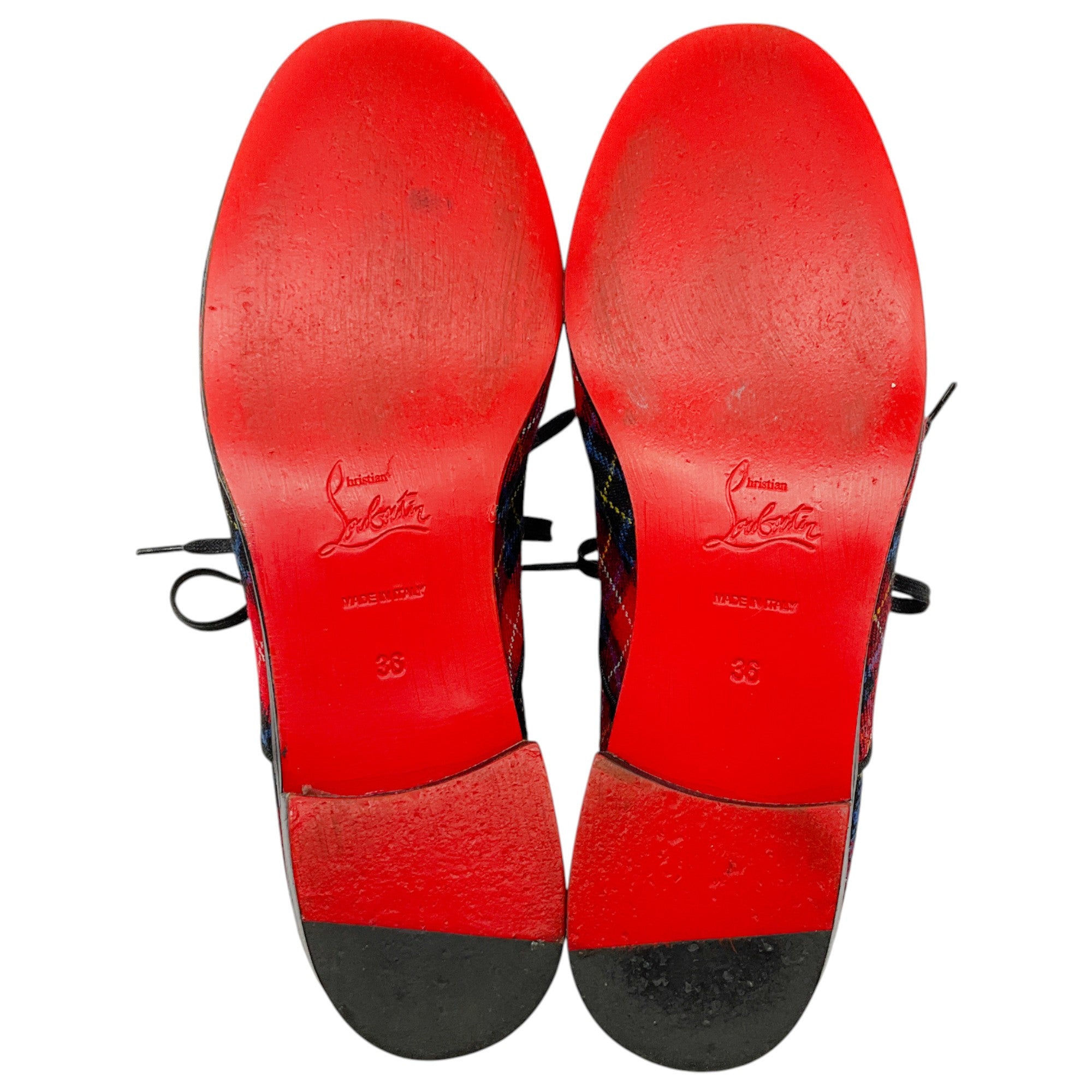 Christian Louboutin Red Tartan Fred Oxfords