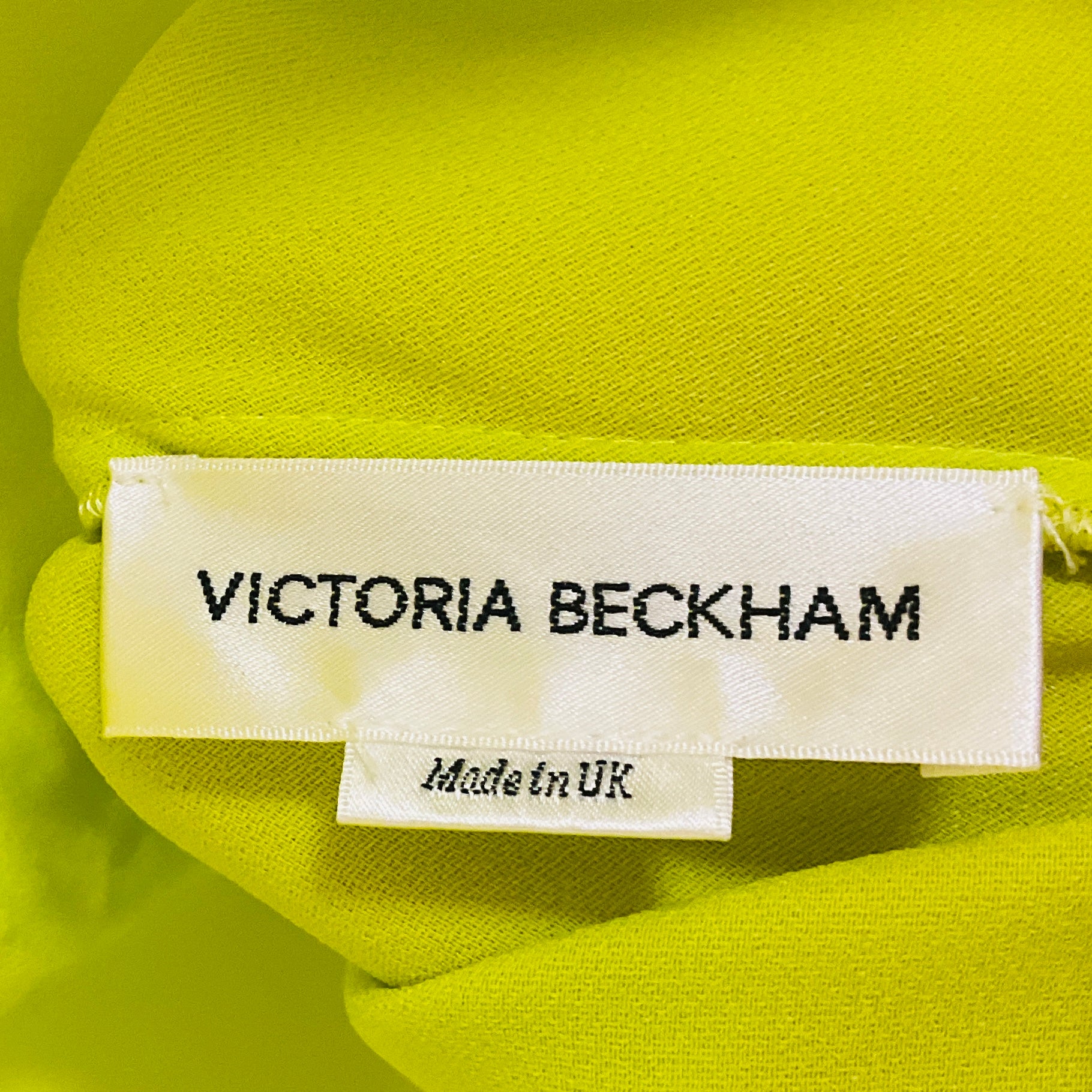Victoria Beckham Lime Green Lace Trimmed Satin Slip Maxi Dress