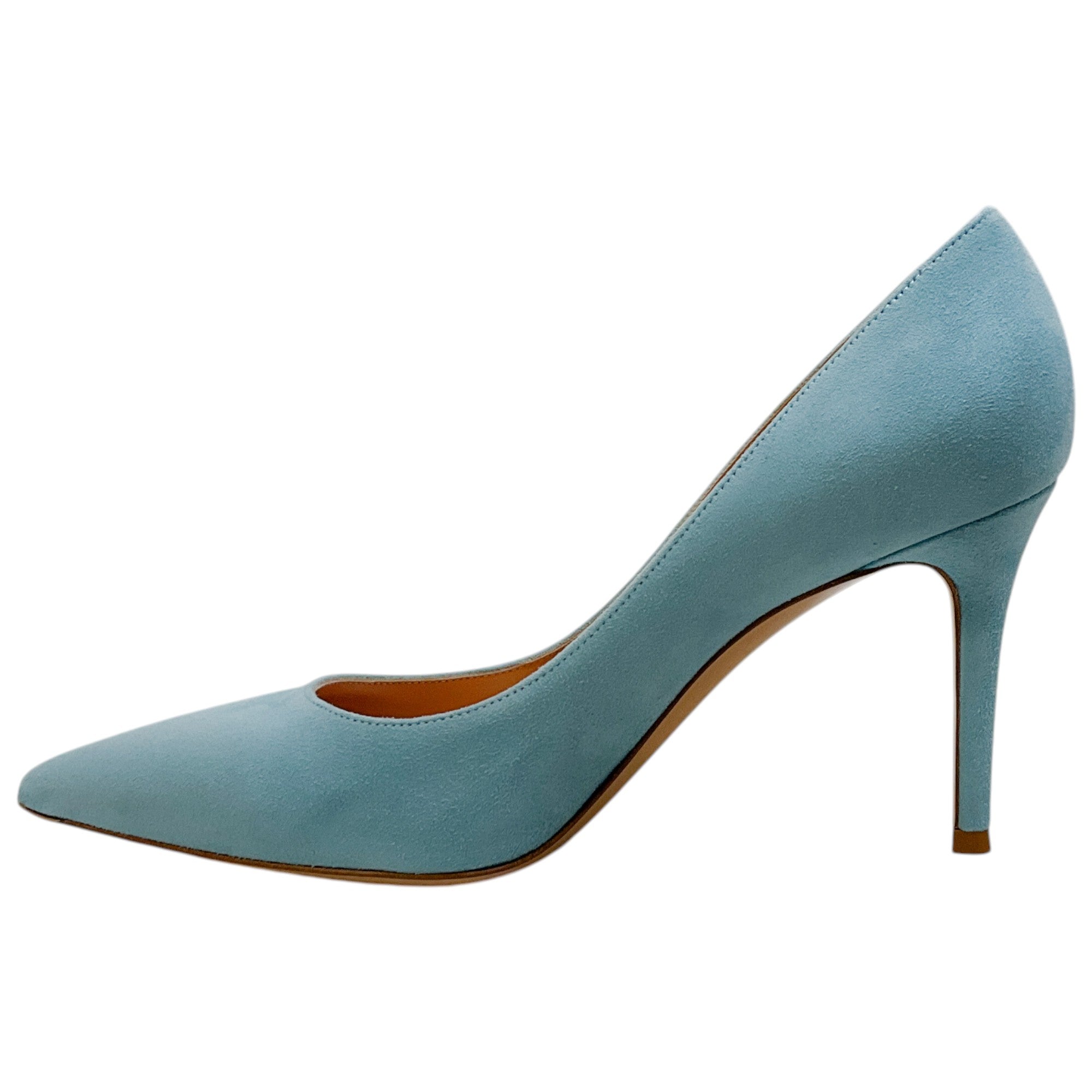 Gianvito Rossi Light Blue Suede Gianvito 85 Pumps