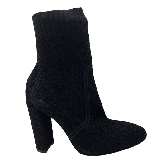 Gianvito Rossi Black Stretch Knit Booties