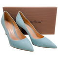Load image into Gallery viewer, Gianvito Rossi Light Blue Suede Gianvito 85 Pumps
