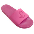 Load image into Gallery viewer, Jimmy Choo Neon Pink Logo Rubber Slides
