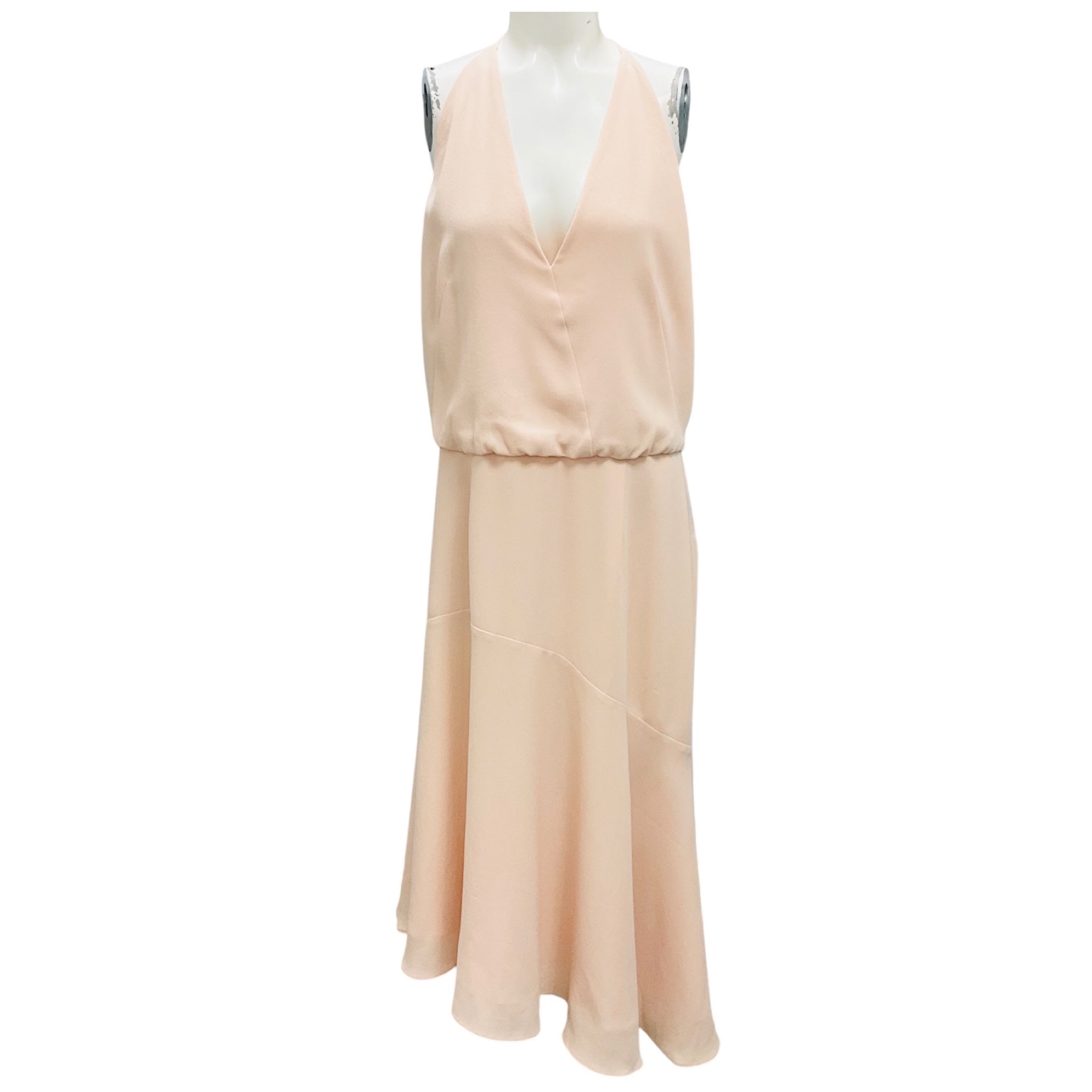 Reiss Blush Pink Crepe Midi Dress
