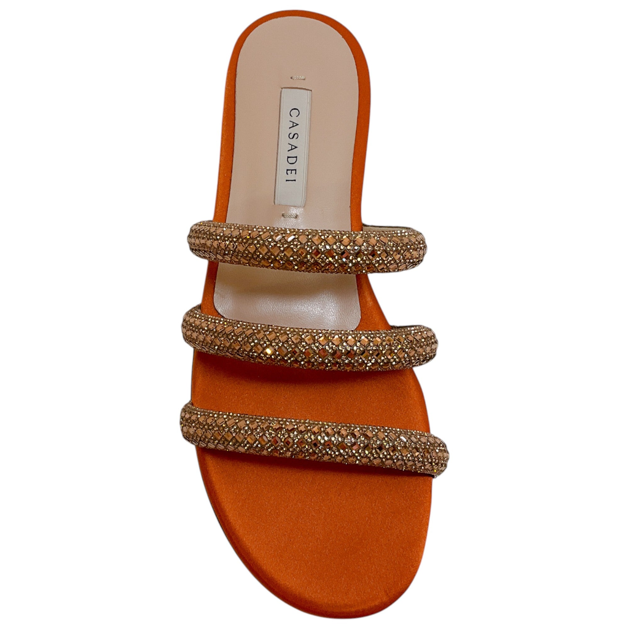 Casadei Honey Topaz Satin Stratosphere Sandals